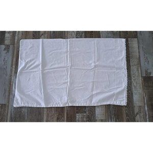 Vtg Standard Pillowcase White Lace Edge Stevens Utica Mohawk Muslin 130 Thread